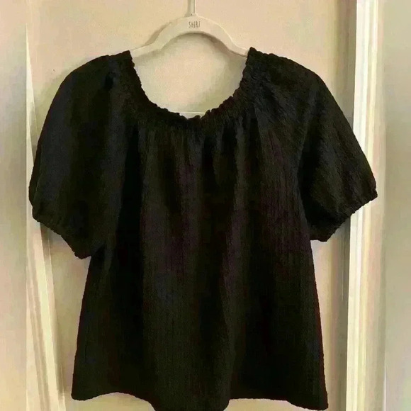 LOFT Textured Black Off the Shoulder - Picture 1 of 4